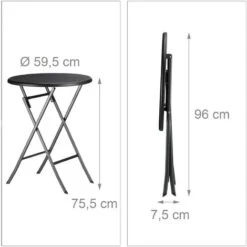 Relaxdays Set Mesa Y Sillas Jardín BASTIAN, Plegable, 3 Unidades, Efecto Ratán, Muebles Exterior, 75,5x60x60 Cm, Negro 8 Relaxdays Set Mesa Y Sillas Jardín BASTIAN, Plegable, 3 Unidades, Efecto Ratán, Muebles Exterior, 75,5x60x60 Cm, Negro -Mano Mano Ventas 52317561 4