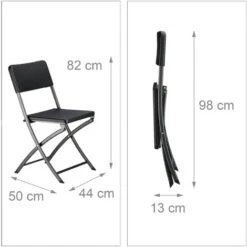 Relaxdays Set Mesa Y Sillas Jardín BASTIAN, Plegable, 3 Unidades, Efecto Ratán, Muebles Exterior, 75,5x60x60 Cm, Negro 9 Relaxdays Set Mesa Y Sillas Jardín BASTIAN, Plegable, 3 Unidades, Efecto Ratán, Muebles Exterior, 75,5x60x60 Cm, Negro -Mano Mano Ventas 52317561 5