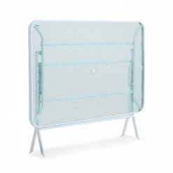 Mesa De Jardín Y 4 Sillas Plegables De Acero Y Cristal Blanco Calvi -Mano Mano Ventas 52933764 3