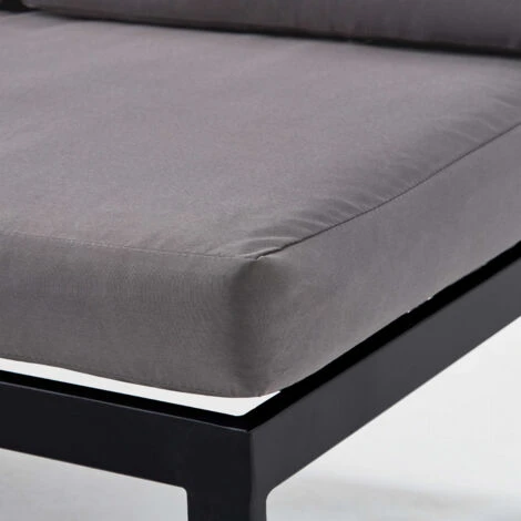 Juego De Muebles De Jardín Aluminio Y Poliéster Negro Y Gris Alicante 4 Juego De Muebles De Jardín Aluminio Y Poliéster Negro Y Gris Alicante - Imagen 4