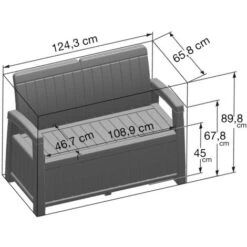 Banco Arcón De Resina Para Jardín Gardiun Vita Gris Antracita 124x66x90 Cm 230 L -Mano Mano Ventas 53283081 3
