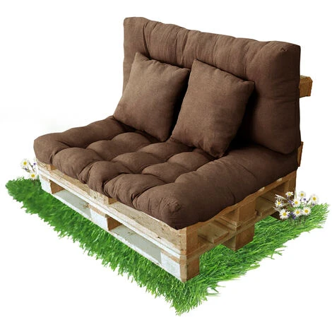 Cojines Sofá Palets - Juego De 4 Piezas Para El Sofá Interior/exterior - Asiento 120 X 80 X 10 Cm + Respaldo + 2 Cojines Cuadrados - Cojín De Confort Para El Sofá Palette Europe (marrón) 1 Cojines Sofá Palets - Juego De 4 Piezas Para El Sofá Interior/exterior - Asiento 120 X 80 X 10 Cm + Respaldo + 2 Cojines Cuadrados - Cojín De Confort Para El Sofá Palette Europe (marrón)