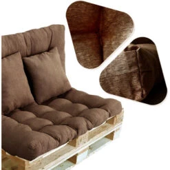 Cojines Sofá Palets - Juego De 4 Piezas Para El Sofá Interior/exterior - Asiento 120 X 80 X 10 Cm + Respaldo + 2 Cojines Cuadrados - Cojín De Confort Para El Sofá Palette Europe (marrón) 7 Cojines Sofá Palets - Juego De 4 Piezas Para El Sofá Interior/exterior - Asiento 120 X 80 X 10 Cm + Respaldo + 2 Cojines Cuadrados - Cojín De Confort Para El Sofá Palette Europe (marrón) -Mano Mano Ventas 53297269 3