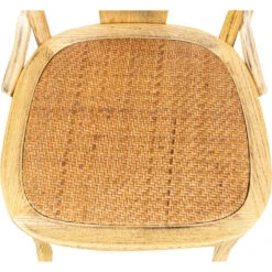 Silla Thonet Con Reposabrazos De Fresno Macizo Con Acabado De Roble Y Asiento De Ratán -Mano Mano Ventas 53337450 3