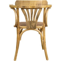 Silla Thonet Con Reposabrazos De Fresno Macizo Con Acabado De Roble Y Asiento De Ratán -Mano Mano Ventas 53337450 5