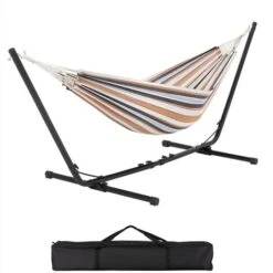 Yaheetech Hamaca Con Soporte Ajustable 310/320/330 * 101 * 101,5 Cm Con Bolsa De Transporte 1-2 Personas Carga 200kg Hamaca Para Playa Patio Jardin