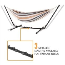 Yaheetech Hamaca Con Soporte Ajustable 310/320/330 * 101 * 101,5 Cm Con Bolsa De Transporte 1-2 Personas Carga 200kg Hamaca Para Playa Patio Jardin -Mano Mano Ventas 53547435 4