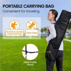 Yaheetech Hamaca Con Soporte Ajustable 310/320/330 * 101 * 101,5 Cm Con Bolsa De Transporte 1-2 Personas Carga 200kg Hamaca Para Playa Patio Jardin -Mano Mano Ventas 53547435 5