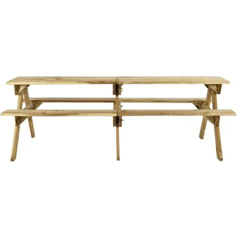 Mesa De Pícnic Con Bancos 220x122x72 Cm Madera Pino Impregnada VidaXL 2 Mesa De Pícnic Con Bancos 220x122x72 Cm Madera Pino Impregnada VidaXL - Imagen 2