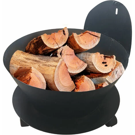 Cubo Portaleña Grande De Acero - Negro - Con Ruedas - 52x47,5x52 Cm 1 Cubo Portaleña Grande De Acero - Negro - Con Ruedas - 52x47,5x52 Cm