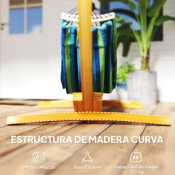 OUTSUNNY Soporte Para Hamaca De Madera 325x120x118 Cm Estructura Para Hamaca Carga Máx. 120 Kg Para Jardín Terraza Interiores Y Exteriores -Mano Mano Ventas 53923254 5