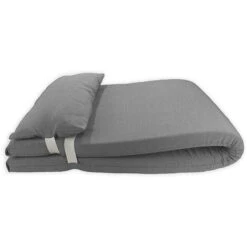 Acomoda Textil - Colchón Tumbona Con Cojín 180x60x6 Cm Desenfundable, Cómodo Y Elegante. Ideal Para Jardín Piscina, Playa, Terraza Y Balcón. (Gris)