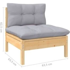 Sofá De Jardín De 2 Plazas Con Cojines Madera Maciza Pino Gris VidaXL 7 Sofá De Jardín De 2 Plazas Con Cojines Madera Maciza Pino Gris VidaXL -Mano Mano Ventas 54132803 3