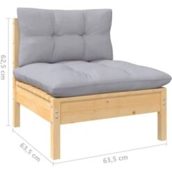 Sofá De Jardín De 2 Plazas Con Cojines Madera Maciza Pino Gris VidaXL 9 Sofá De Jardín De 2 Plazas Con Cojines Madera Maciza Pino Gris VidaXL -Mano Mano Ventas 54132803 5