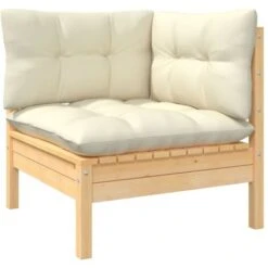 Sofá De Jardín De 2 Plazas Con Cojines Madera Maciza Pino Crema VidaXL -Mano Mano Ventas 54132821 4