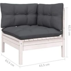 Sofá De Jardín 2 Plazas Con Cojines Madera Pino Gris Antracita VidaXL -Mano Mano Ventas 54132823 3