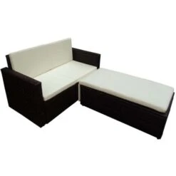 Set Muebles De Jardín 2 Piezas Y Cojines Ratán Sintético Marrón VidaXL -Mano Mano Ventas 5449735 4