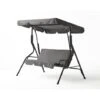Balancin Columpio Jardin 3 Plazas, 153x110x170cm, Gris, Mod. BOLTON