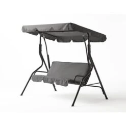 Balancin Columpio Jardin 3 Plazas, 153x110x170cm, Gris, Mod. BOLTON