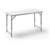 Mesa Plegable Ajustable, 120x60x58/74 Cm, Blanco