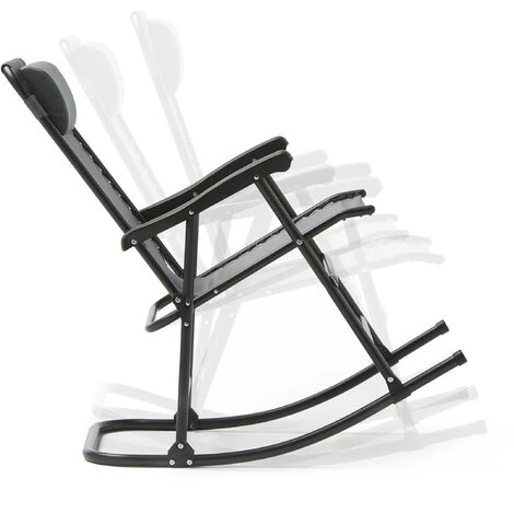 Tumbona Mecedora Con Reposacabezas Para Jardín, Color Gris 2 Tumbona Mecedora Con Reposacabezas Para Jardín, Color Gris - Imagen 2