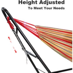 Hamaca, Cama ColganteCapacidad: Para 2 PersonasAlto: AjustableRojo, Con Soporte Tipo-H, Algodón, Brasileño -Mano Mano Ventas 54716418 3