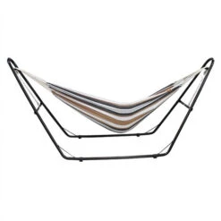 Hamaca, Cama ColganteCapacidad: Para 2 PersonasAlto: AjustableMarrón, Brasileño, Algodón, Con Soporte Tipo-H