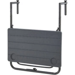Mesa Colgante De Balcón Badolato Acero Polietileno 84 X 60 X 60 Cm Gris Oscuro [en.casa] -Mano Mano Ventas 54959662 5