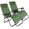 Lote De 2 Sillones De Relax Plegables De Textileno Y Acero Esmeralda Monaco
