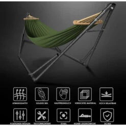 KESSER® Hamaca Vill Con Marco, Metal, Plegable, Estable Marco, Interior Y Exterior, Con Bolsa De Transporte + Bolsa, Silla Hamaca, Marco, Camping, Jardín, Piscina, Balcón, Terraza Khaki (de) -Mano Mano Ventas 54969385 4