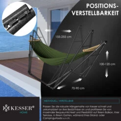 KESSER® Hamaca Vill Con Marco, Metal, Plegable, Estable Marco, Interior Y Exterior, Con Bolsa De Transporte + Bolsa, Silla Hamaca, Marco, Camping, Jardín, Piscina, Balcón, Terraza Khaki (de) -Mano Mano Ventas 54969385 5