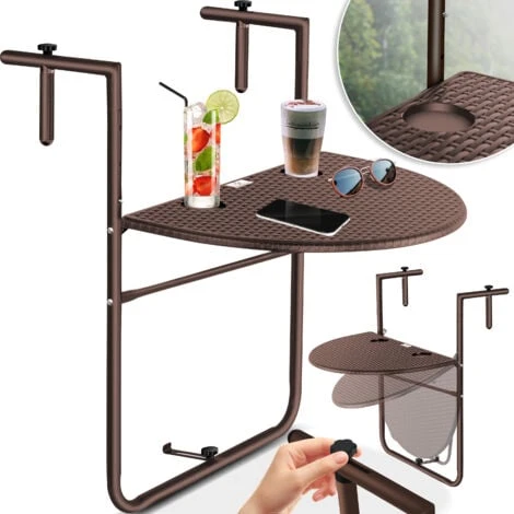 KESSER® Mesa Colgante De Balcón Plegable, Mesa De Balcón Para Colgar En El Balcón, Mesa Colgante De Altura Regulable 3 Veces, Mesa Plegable Barandilla De Balcón Resistente A La Intemperie Con 2 Plazas 1 KESSER® Mesa Colgante De Balcón Plegable, Mesa De Balcón Para Colgar En El Balcón, Mesa Colgante De Altura Regulable 3 Veces, Mesa Plegable Barandilla De Balcón Resistente A La Intemperie Con 2 Plazas