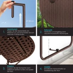 KESSER® Mesa Colgante De Balcón Plegable, Mesa De Balcón Para Colgar En El Balcón, Mesa Colgante De Altura Regulable 3 Veces, Mesa Plegable Barandilla De Balcón Resistente A La Intemperie Con 2 Plazas 8 KESSER® Mesa Colgante De Balcón Plegable, Mesa De Balcón Para Colgar En El Balcón, Mesa Colgante De Altura Regulable 3 Veces, Mesa Plegable Barandilla De Balcón Resistente A La Intemperie Con 2 Plazas -Mano Mano Ventas 54969425 4