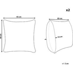 Conjunto De 2 Cojines De Poliéster Blanco Negro Patrón Animal Leopardo 45 X 45 Cm Jardín Patio Exterior Karditsa -Mano Mano Ventas 55055843 3