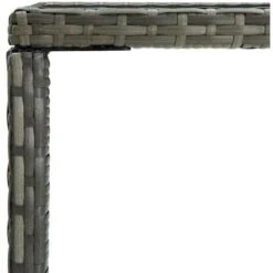 Hommoo Mesa Alta De Jardin Ratan Sintetico Y Vidrio Gris 70x70x110 Cm -Mano Mano Ventas 55351450 4