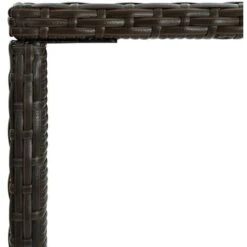 Hommoo Mesa Alta De Jardin Ratan Sintetico Y Vidrio Marron 70x70x110 Cm -Mano Mano Ventas 55351451 4