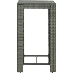 Hommoo Mesa Alta Para Jardin Ratan Sintetico Gris 60,5x60,5x110,5 Cm -Mano Mano Ventas 55351958 3