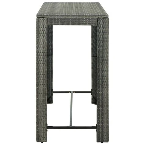 Hommoo Mesa Alta De Jardin Ratan Sintetico Gris 140,5x60,5x110,5 Cm 3 Hommoo Mesa Alta De Jardin Ratan Sintetico Gris 140,5x60,5x110,5 Cm - Imagen 3
