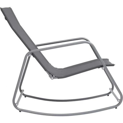 Hommoo Balancin Mecedora De Jardin Textilene Gris 95x54x85 Cm 3 Hommoo Balancin Mecedora De Jardin Textilene Gris 95x54x85 Cm - Imagen 3