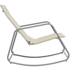 Hommoo Balancin Mecedora De Jardin Textilene Crema 95x54x85 Cm -Mano Mano Ventas 55352148 3