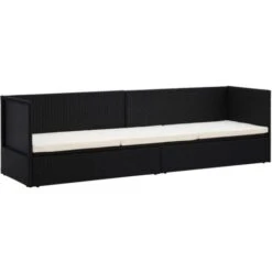 Hommoo Tumbona Sofa De Jardin Con Cojines Ratan Sintetico Negro -Mano Mano Ventas 55352236 3