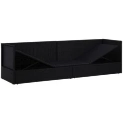 Hommoo Tumbona Sofa De Jardin Con Cojines Ratan Sintetico Negro -Mano Mano Ventas 55352236 5