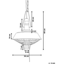 Estufa De Patio De Metal Negro Montada En El Techo 2.1kW Amiata -Mano Mano Ventas 5555710 3