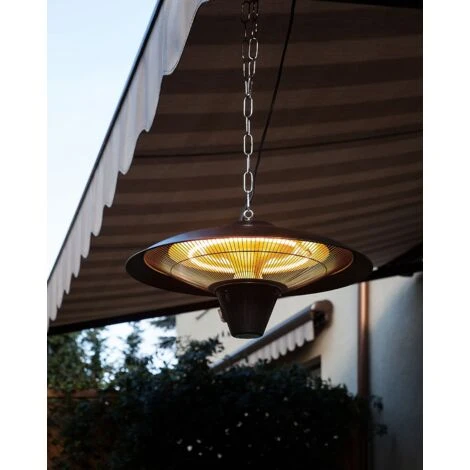 Estufa De Patio De Metal Negro ø 51 Cm Montada En El Techo 1800W Kaba 2 Estufa De Patio De Metal Negro ø 51 Cm Montada En El Techo 1800W Kaba - Imagen 2