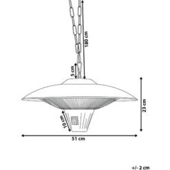 Estufa De Patio De Metal Negro ø 51 Cm Montada En El Techo 1800W Kaba 7 Estufa De Patio De Metal Negro ø 51 Cm Montada En El Techo 1800W Kaba -Mano Mano Ventas 5555717 3