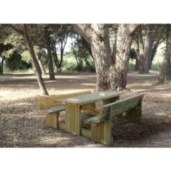 Mesa Picnic Madera Navic 8pax 200cm Desmontada Con Respaldo