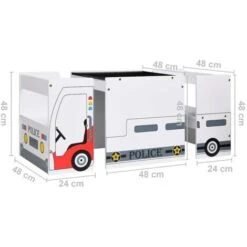 Mesa Y Silla Infantil 3 Pzas Diseño Coche De Policía MDF VidaXL -Mano Mano Ventas 55942356 3