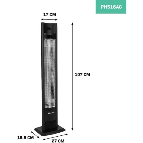 VONROC Calefactor Filicudi 2000W - Con Mando A Distancia, Temporizador Y Niveles De Calor Ajustables - Elemento De Carbono 3 VONROC Calefactor Filicudi 2000W - Con Mando A Distancia, Temporizador Y Niveles De Calor Ajustables - Elemento De Carbono - Imagen 3