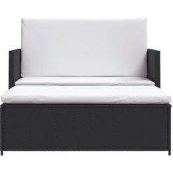 Set Muebles De Jardín 2 Piezas Y Cojines Ratán Sintético Negro VidaXL -Mano Mano Ventas 5622564 4