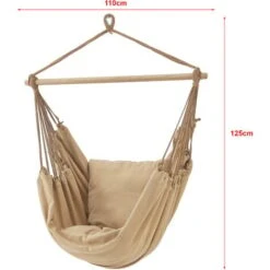 Silla Colgante Peralvillo Con Cuerdas 175 X 130 Cm Beige [en.casa] -Mano Mano Ventas 56371418 3